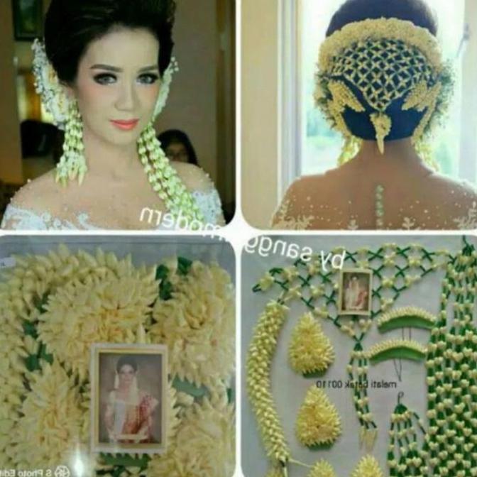 Bunga ronce melati pengantin Batak satu set LT