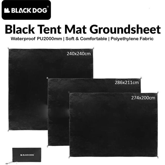 Footprint Blackdog Alas Tenda Hitam Mat Groundsheet