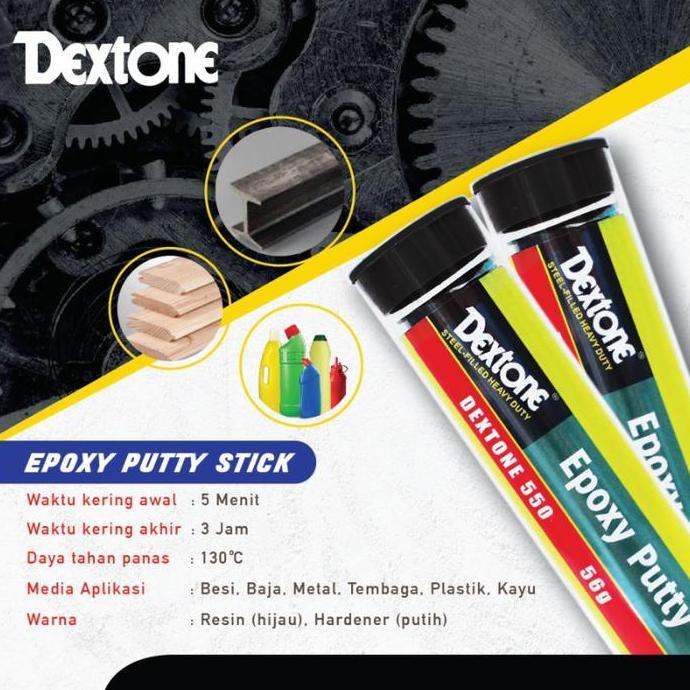 Potere- Dextone Lem Besi Epoxy Putty Stick General-56Gr Lem Porting Lem  Knalpot Lem  Porting Sealen