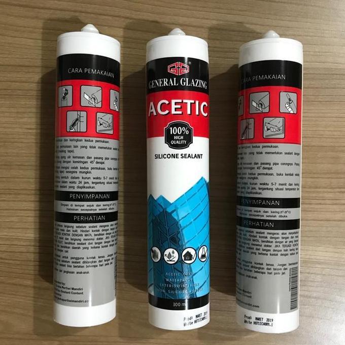 Potere- Lem Kaca Sealant Tipe Asem General Glazing Lem Silikon Silent Kaca
