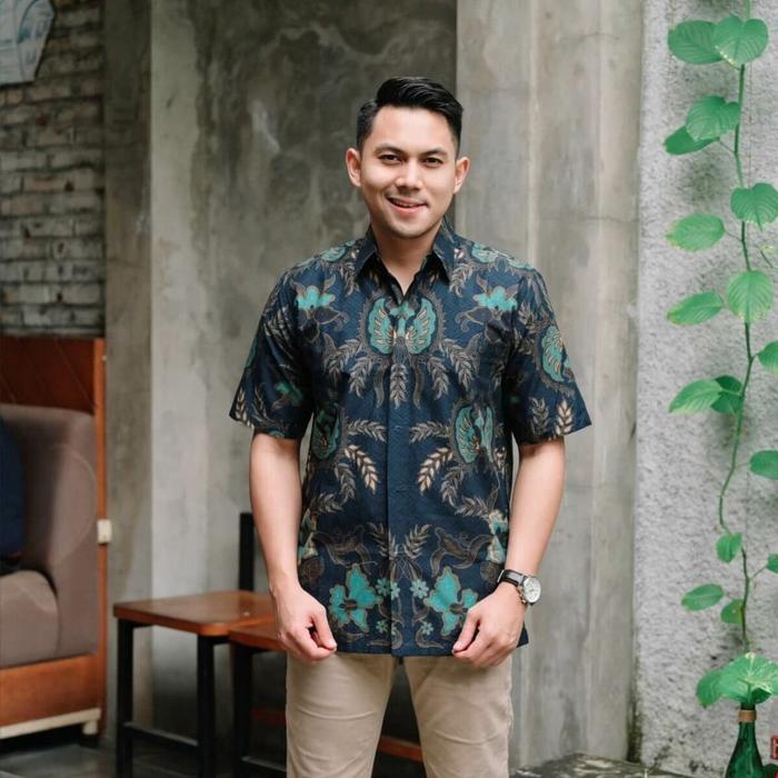 Bisa Cod - Baju Batik Pria Pendek Katun Furing Songket Modern Kantor Jumbo Xxxxl