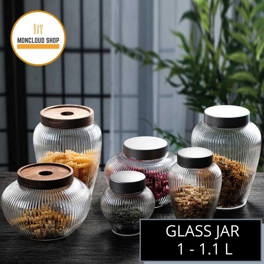 TOPLES KACA LEBARAN TUTUP KAYU KEDAP UDARA BESAR / TOPLES KUE KERING KACA / TOPLES LEBARAN CANTIK UN