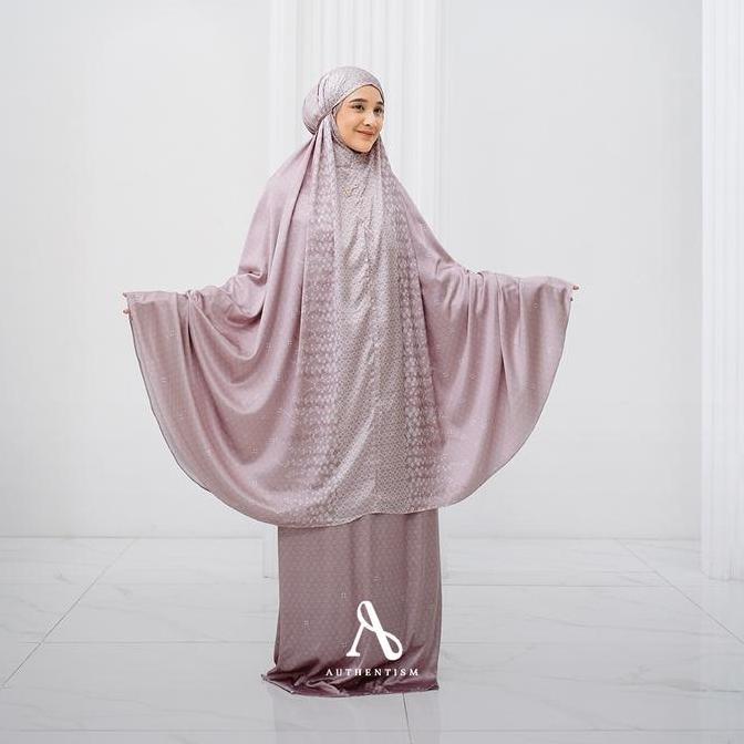 Authentism Id | Fathiyya Prayer Set - Mukena Dewasa Motif Floral Silky Premium