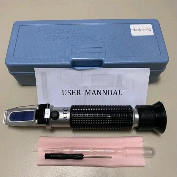 Hiyahiya- Salinity Refraktometer Alat Ukur Kadar Garam Refraktometer Atc 0-100 %
