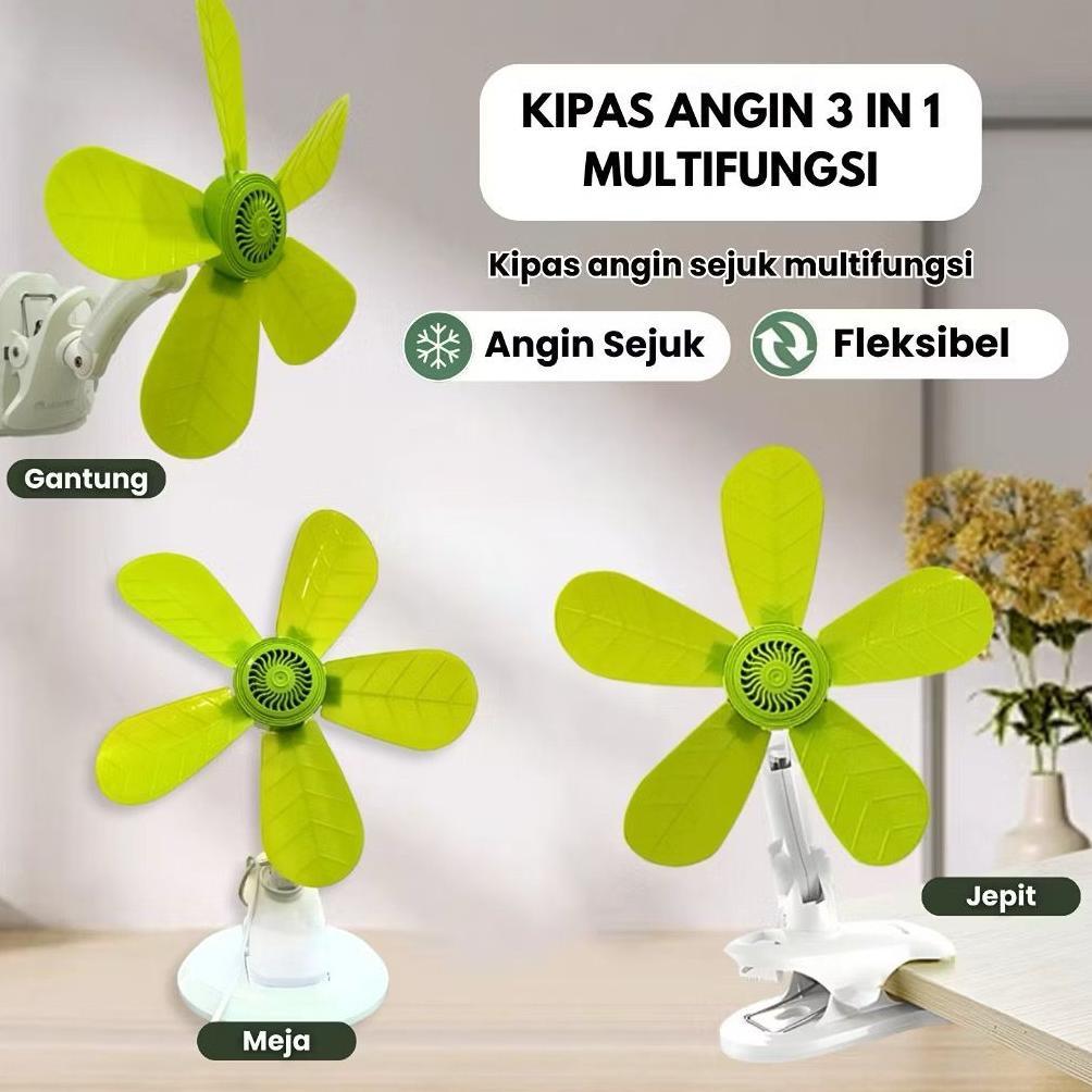 HOT DEALS KIPAS ANGIN 3 IN 1 MULTIFUNGSI KIPAS MINI FAN JEPIT TEMPEL MEJA KIPAS ANGIN LISTRIK GANTUN