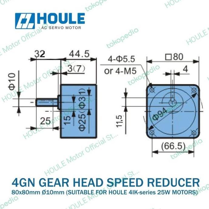 Kirimkirim- Houle Motor 25W 220V Ac 4Ik Variable Speed Control Gear Motor Gearbox Set 25Watt 1P220V 