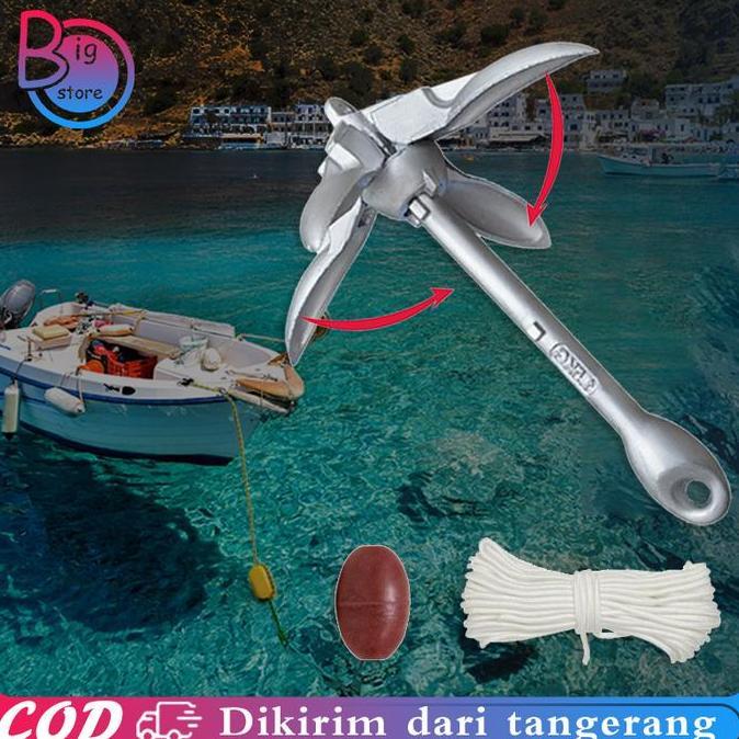 DISSORDE Jangkar Perahu Karet Kayak Anchor 0.7kg/1.5kg Jangkar Kayak Jangkar Kapal Lipat Alat Kapal