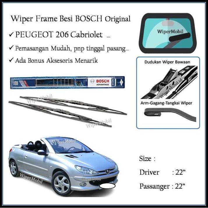 DISKON WIPER BOSCH KACA MOBIL PEUGEOT PEUGEOT 206 CABRIOLET 