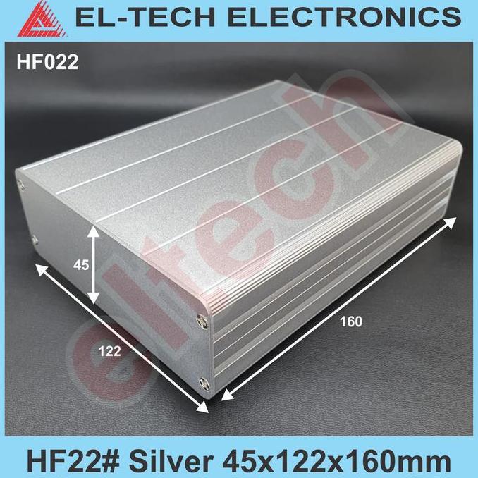 TERMURAH - Box Aluminium HF22# Silver 45x122x160mm Electronic Instrument Project Alumunium Alminium 