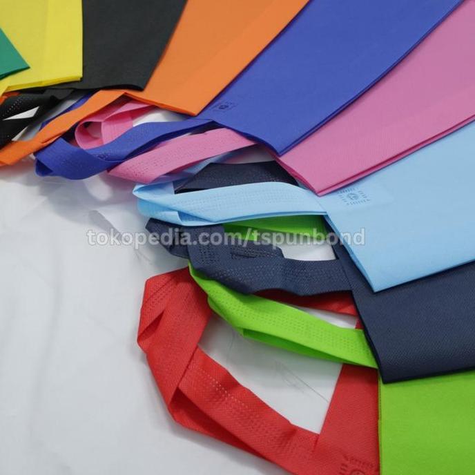 Pacnpac- Tas Promosi Spunbond Handle Ukuran 30X40 Lusinan - Warna Biru Muda Goodie Kantong