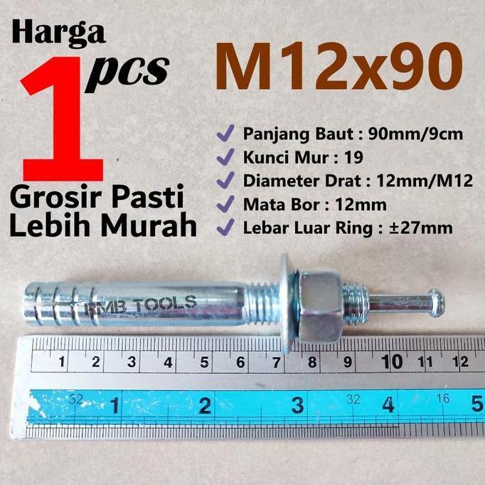 Hit Anchor M12x90 9cm Dynabolt Angkur Ketok / High Anchor M12 x 90 ready