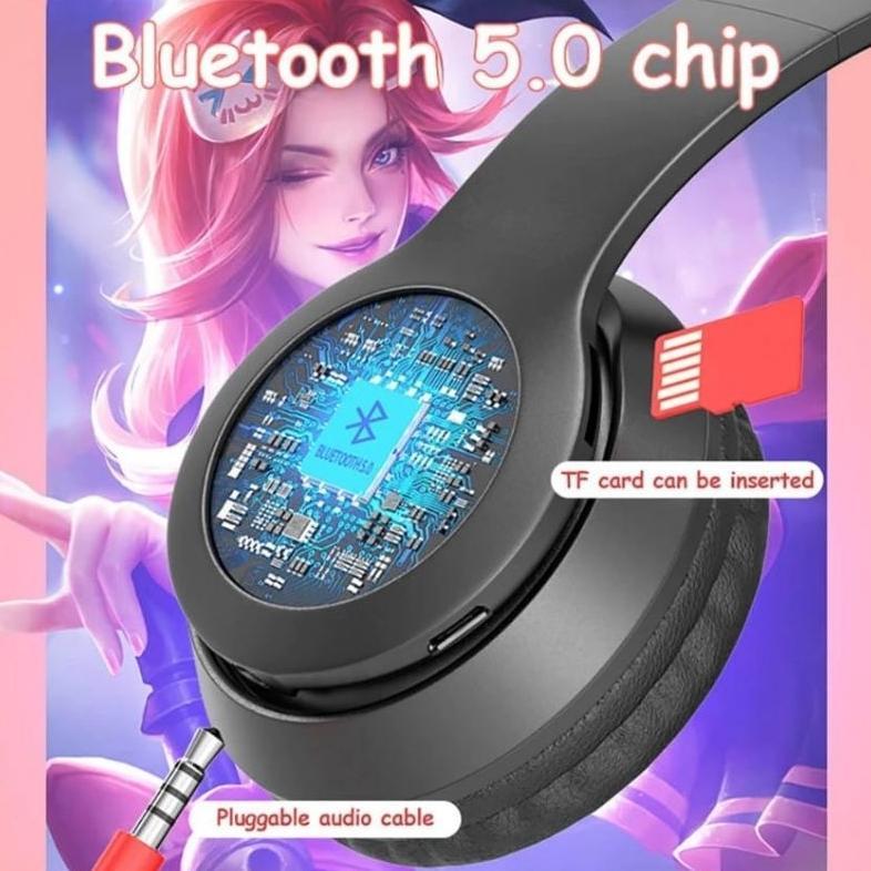 Big Promo Batam Shopping Mall (Tur) P47 Cat Ear / Headphone Wireless Cat Ear Led P47M / Wirelles Hea