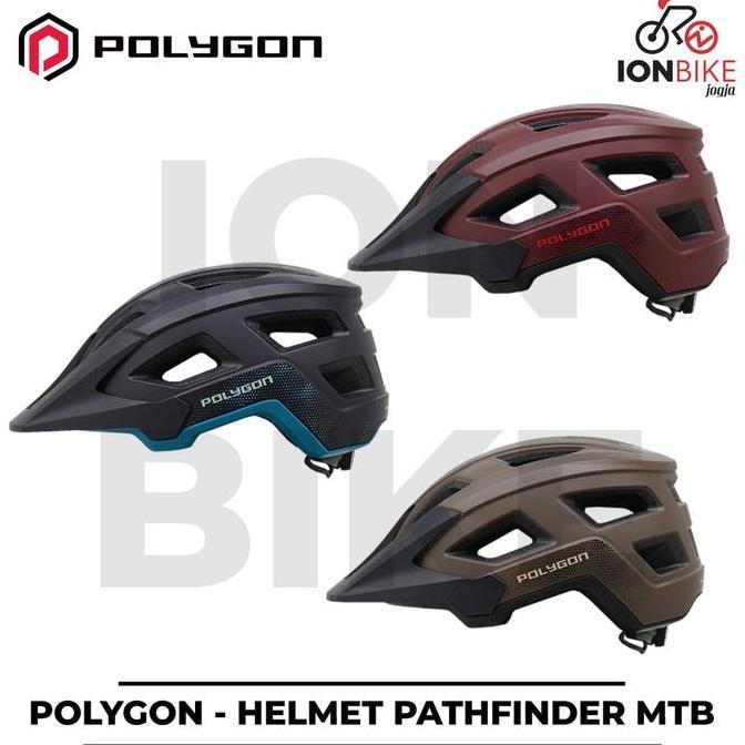 Helm Polygon Pathfinder MTB Sepeda Gunung Helmet Gravel Ringan All Mountain Murah Premium Cliff Moxi