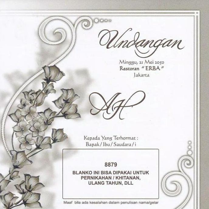 Undangan Blangko kosong ERBA 8879 isi 100 Lembar