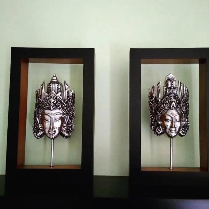 Hiasan Pajangan Topeng Rama dan Shinta silver