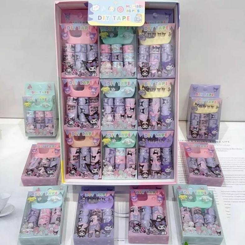 Washi Tape Sanrio Lucu Free Dispenser Tape / Isolasi Kertas Mini Karakter Sanrio Lucu Washi Tape San
