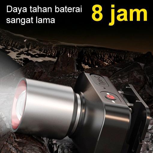 Huntmax Senter Kepala Cahaya/Lampu Senter Kepala Fokus & Penyebaran Zoom 60W/800Lumen
