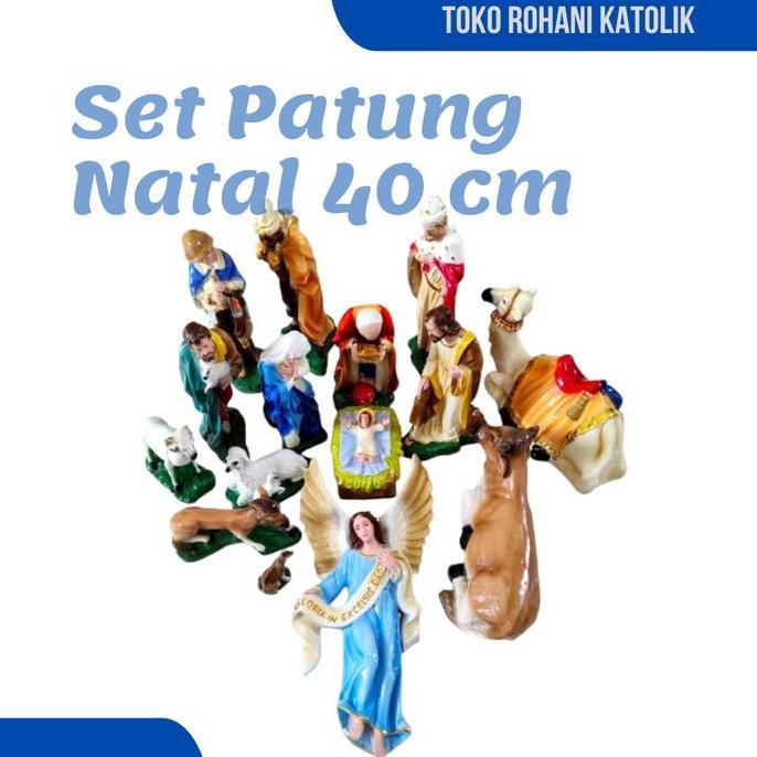 SET PATUNG NATAL 40 CM / HADIAH NATAL / NATIVITY SCANE / PATUNG TUHAN YESUS / PATUNG BUNDA MARIA /GE