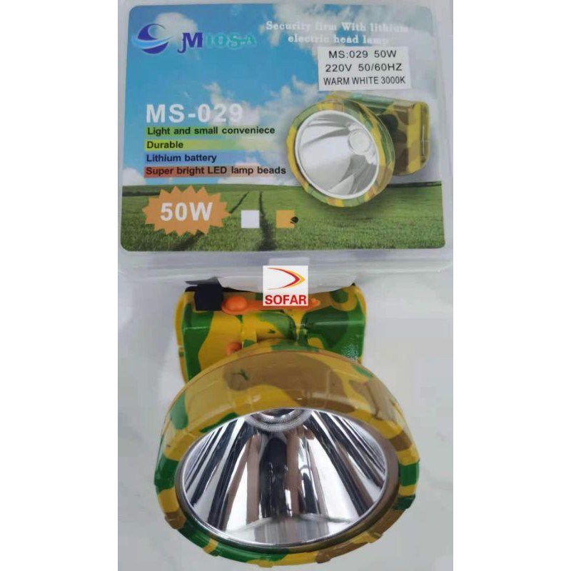 Senter Kepala 50Watt Headlamp Lampu Led Bisa Charge Ms 029