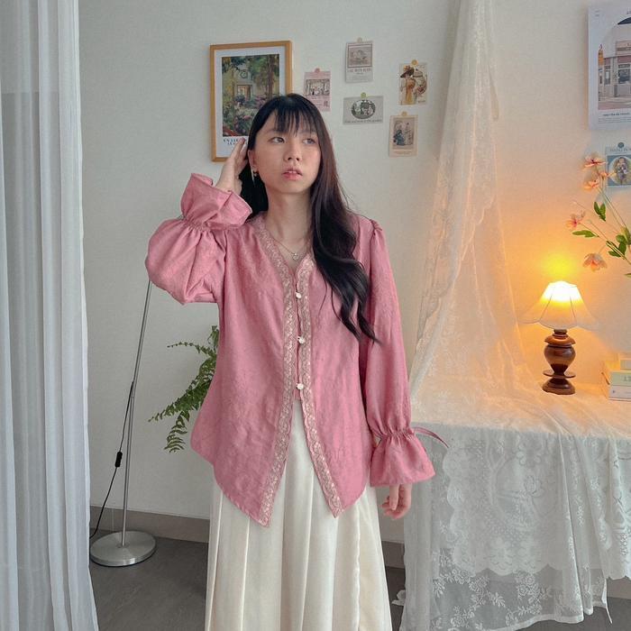 Bisa Cod - Ezra Kebaya Embroidered Blouse Wanita