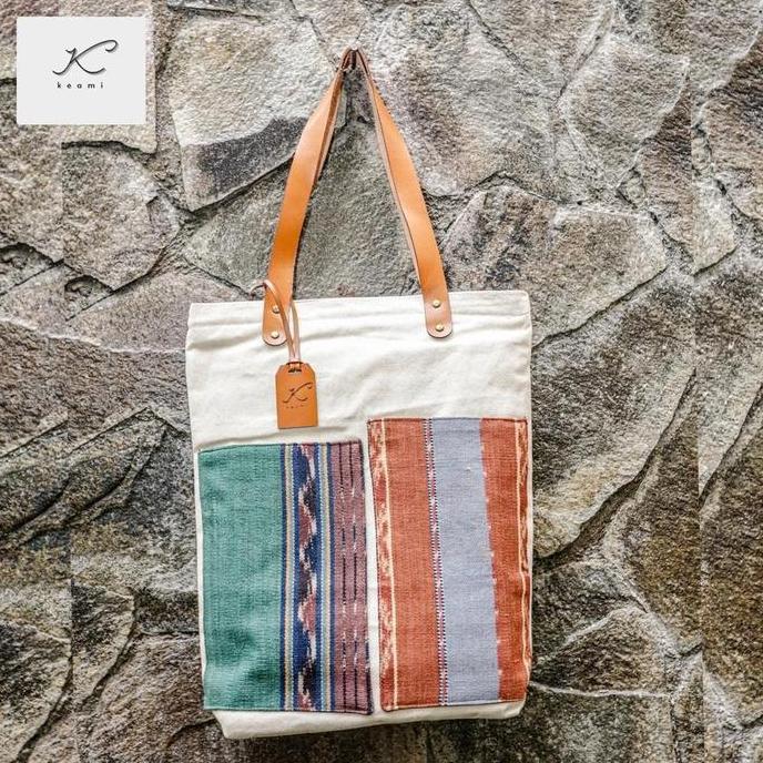 CLEARANCE SALE - KEAMI CRAFT - DIPA Tote Bag Tas Wanita & Pria Kain Kanvas Twill & Tenun NTT Canvas 