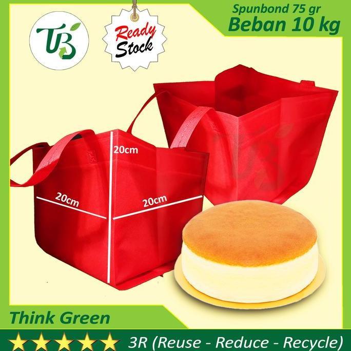 Iyakirim- Tas Kue / Box Cake Spunbond - 20X20X20Cm Muat Nasi Kotak Non Paper Bag