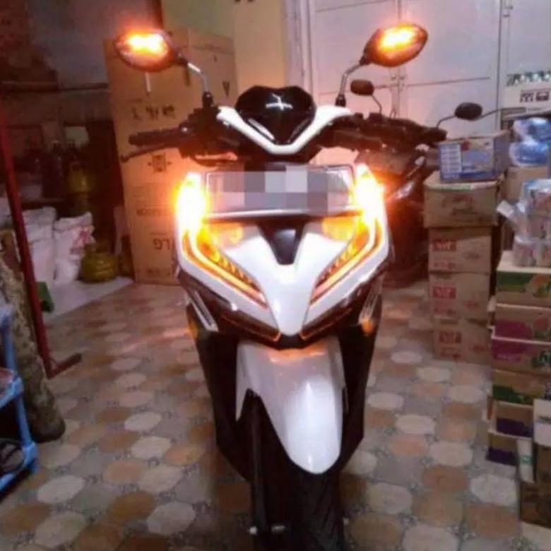 TERBARU Spion Motor Nyala Sein LED Honda VARIO BEAT GENIO Original Asli AHM Mirror LED