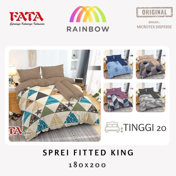Fata - Bed Cover Set Sprei Fitted King (180X200) Official Pilihan Premium