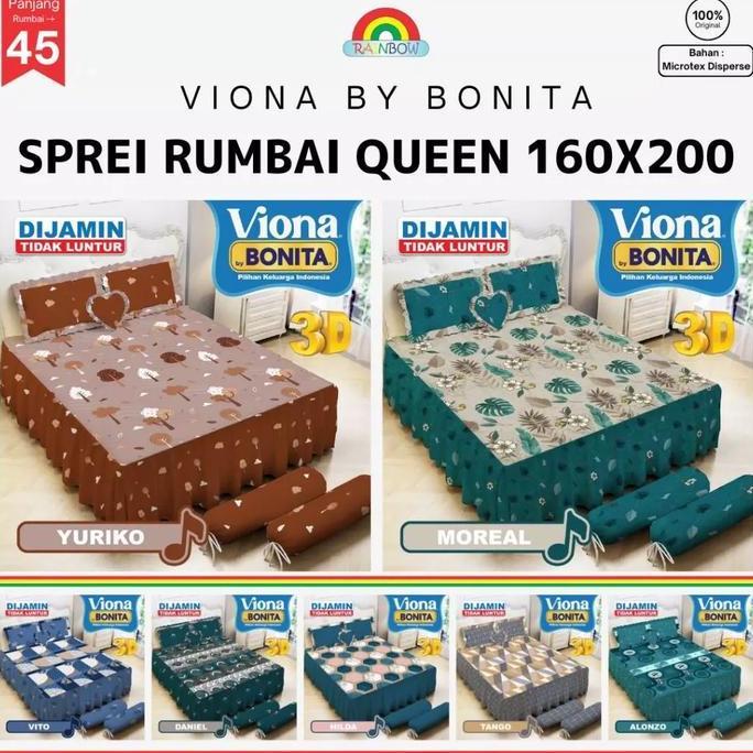 Viona - Sprei Rumbai Queen (160X200) By Bonita Pilihan Premium