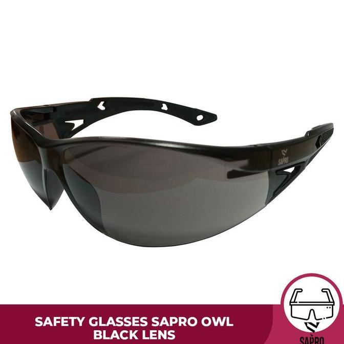 KACAMATA SAFETY SAPRO OWL SAFETY GLASS BLACK LENS ANSI Z87 KACAMATA HITAM