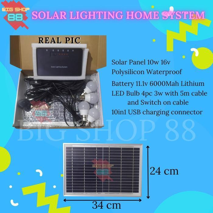 PAKET PANEL SURYA SOLAR CELL 4 LAMPU LANGSUNG PAKAI
