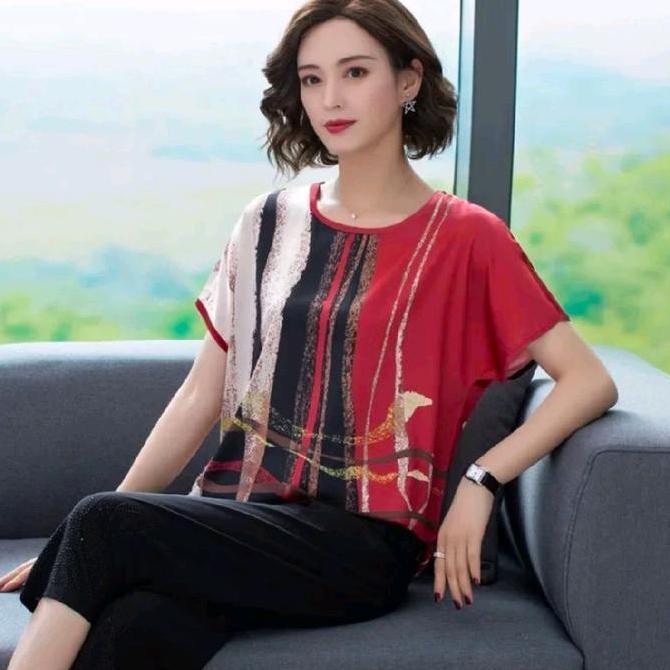 Blouse Kaos Wanita Blouse Kaos Wanita Import Lengan Pendek Casual Atasan