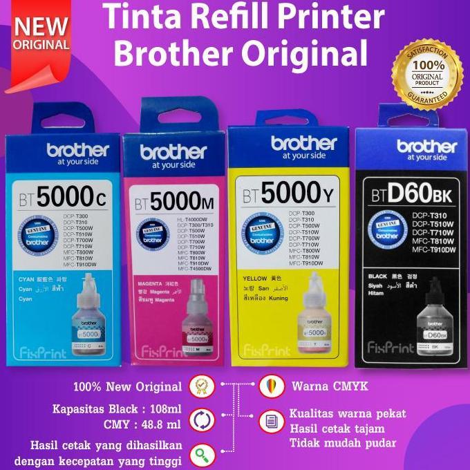 SET Tinta Brother BTD60Bk D60 BT5000 Printer MFC-T810W T910DW T4500DW