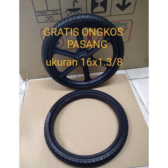Ban kursi roda ukuran 16x1 3/8 ban karet mati