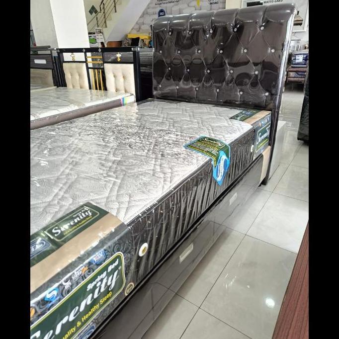 Terlaris Dipan Tempat Tidur Divan 2 Laci Kasur Spring Bed Full Sandaran Oscar Coklat Tua (Dark Brown