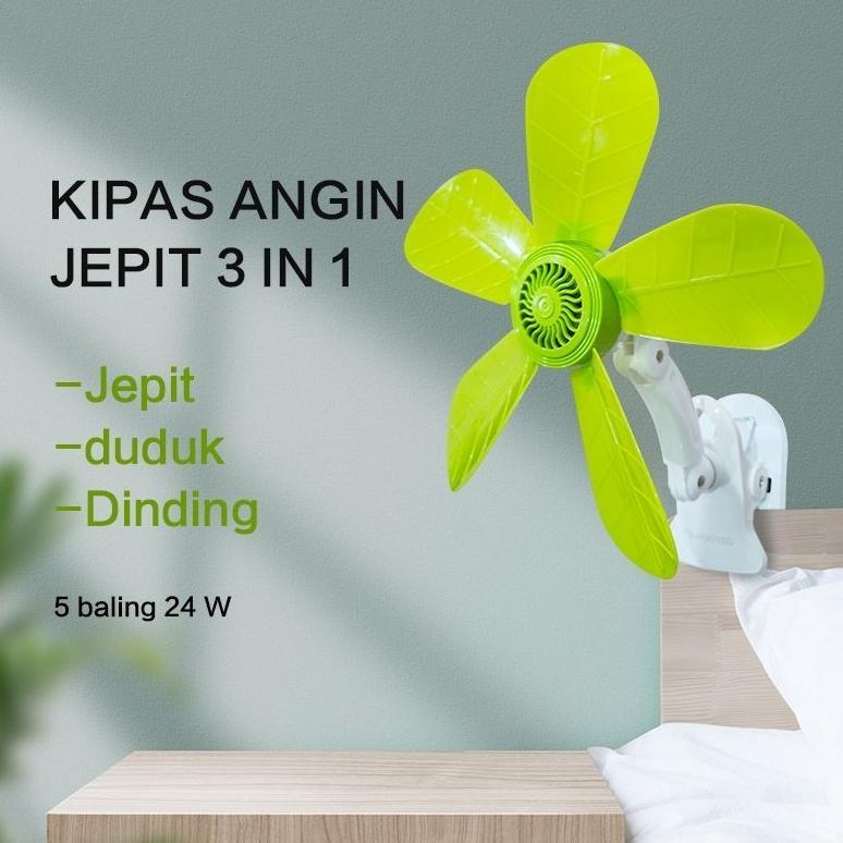 VELISSA MINI FAN JEPIT JAVOTEC 490(JEPIT~DINDING~DUDUK) / KIPAS ANGIN JEPIT 24W / KIPAS ANGIN MINI /