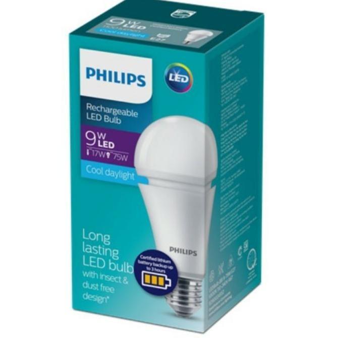 PHILIPS Lampu Emergency LED Bulb Rechargeable 9 Watt