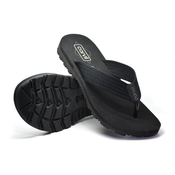 Bisa Cod - Carvil Sandal Jepit Pria Lumos-M Flat Black