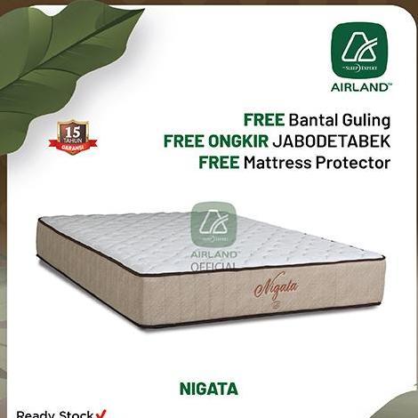 Terlaris Airland Niigata Kasur Spring Bed Queen Size 160 X 200 Natural Latex Medium Free Bantal