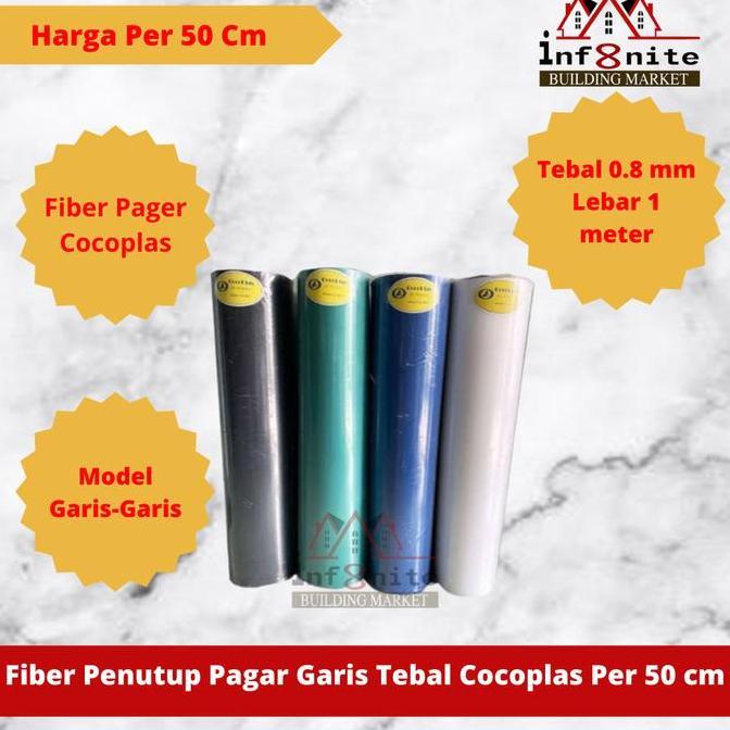 TERBARU FIBER PENUTUP PAGAR PAGER GARIS TEBAL 0.8 MM PUTIH COKLAT PER 50 CM