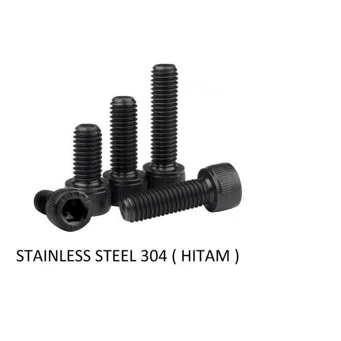 (10Pcs) Baut Socket M3 X 12 Hitam / Baut Soket M3 X 12 Hitam / Baut Soket Hitam 3Mm X 12Mm Stainless