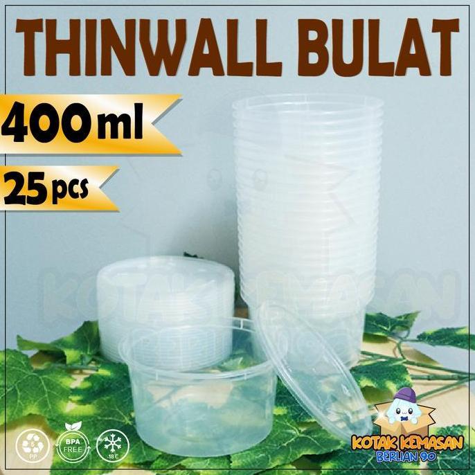 TERLARIS MANGKOK PLASTIK 400 ML MANGKOK PLASTIK BULAT CUP PUDING THINWALL