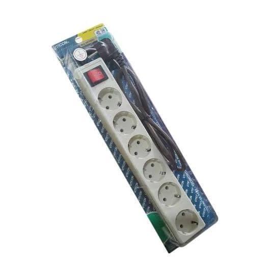 STOPKONTAK UTICON 6 LUBANG + KABEL 1,5M + ON OFF / EXTENSION ST1682 PROMO