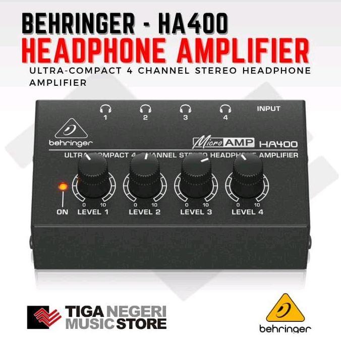 TERBARU BEHRINGER HA400 ULTRA COMPACT 4 CHANNEL HEADPHONE AMPLIFIER