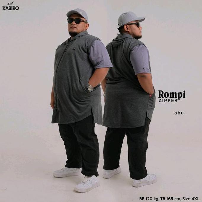 Rompi Pria - Rompi Sholat Shalat Solat Jumbo Big size - ROSAL ZIPPER HOODIE KABIRO - Rompi muslim Pr