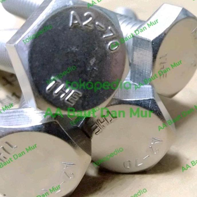 Baut Hex M12 X 140 Stainless Sus 304 Hex Bolt Ft - The - Baut 19 Baru