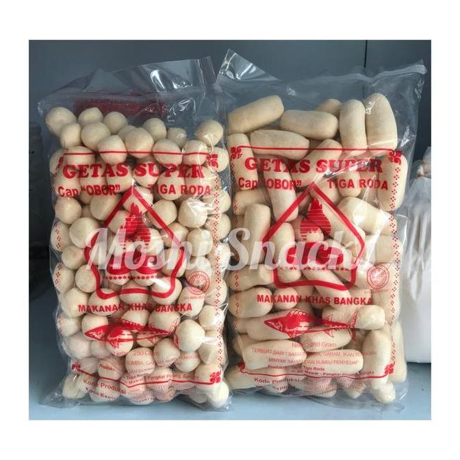 Getas Super Cap Obor Tiga Roda Merah / Getes Ikan Tenggiri Kerupuk Asli Bangka 250gr / Kretek Pilus 