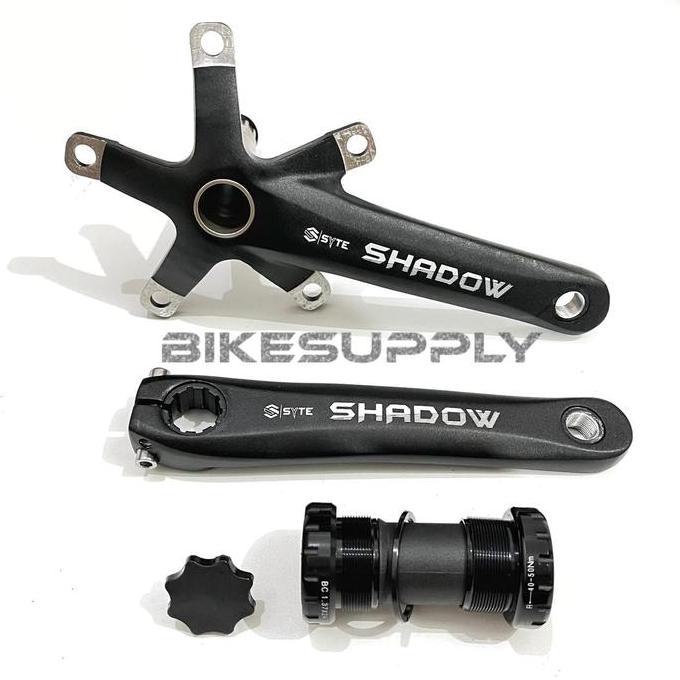 CRANK ARM + BB HOLLOWTECH 2 HT 2 SEPEDA MERK SYTE SHADOW WARNA HITAM MATERIAL ALLOY PANJANG 170 MM B