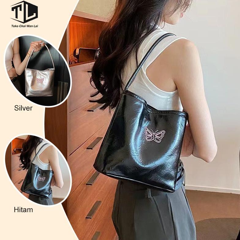 [  ]Tas Ketiak Y2K Tas Bahu Wanita Mode Baru Korea Komuter Tas Bahu Kapasitas Besar
