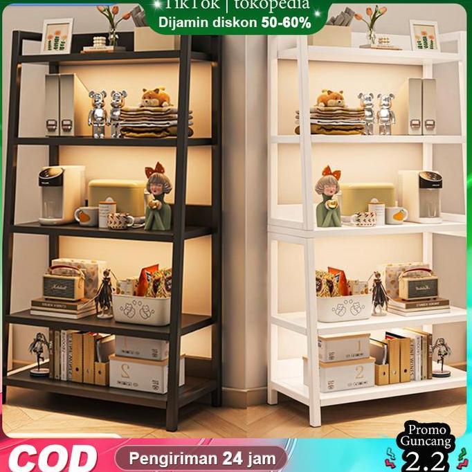 [Ak]Besi 5L Tingkat Rack Metal Tempat Penyimpanan Serbaguna Rak Susun Besi Putih&Hitam Storage Rak P